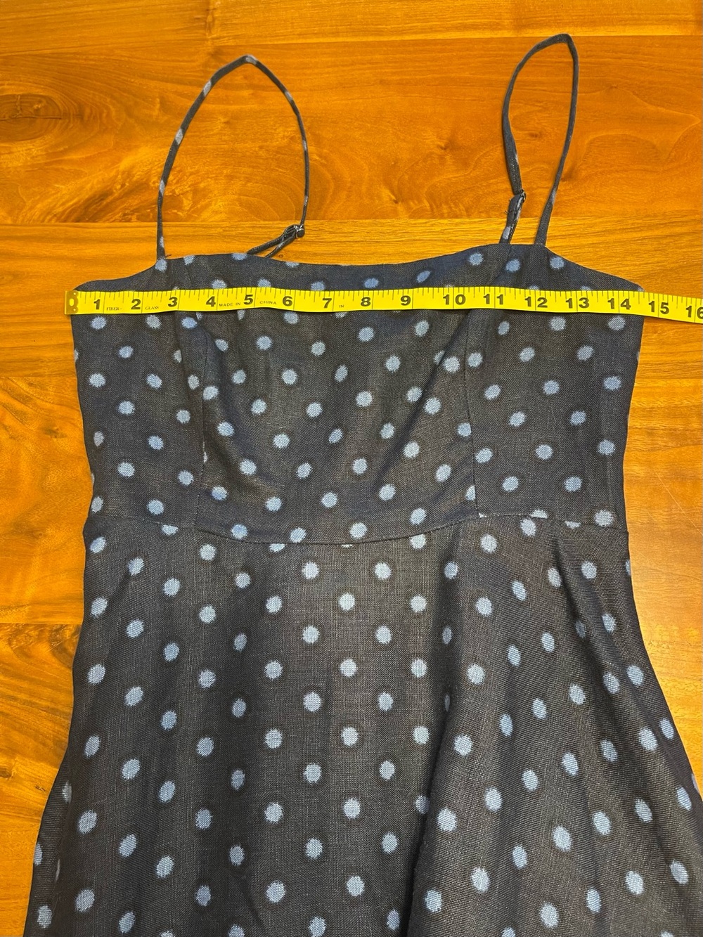 Reformation Monette Linen Dress Navy Polka Dot - Picture 9 of 14